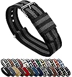 BARTON Watch Bands - Choice of Color, Length & Width (18mm, 20mm, 22mm or 24mm) - Ballistic Nylon Straps