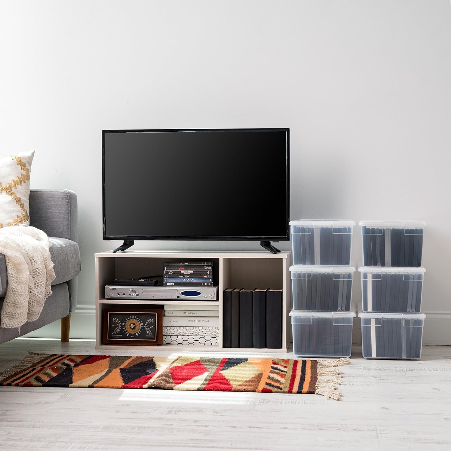 Blue 6 Pack IRIS Media Storage Box Home Media Storage