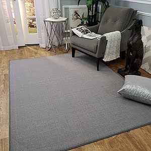 Amazon.com: Maxy Home Area Rug 3x5 Solid Gray Rubber ...