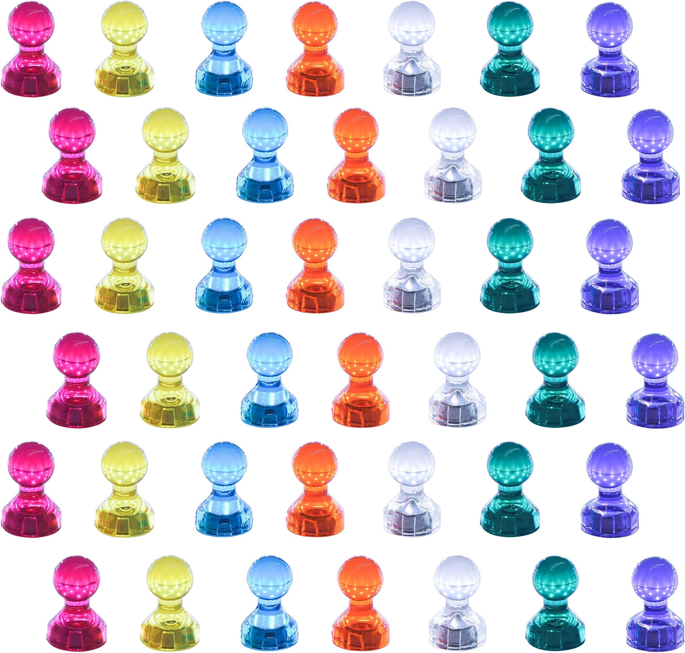 42 Fridge Magnets Whiteboard Magnets Strong Magnetic Push Pins for Whiteboard Noticeboard Refrigerator Map Assorted Colour (42)