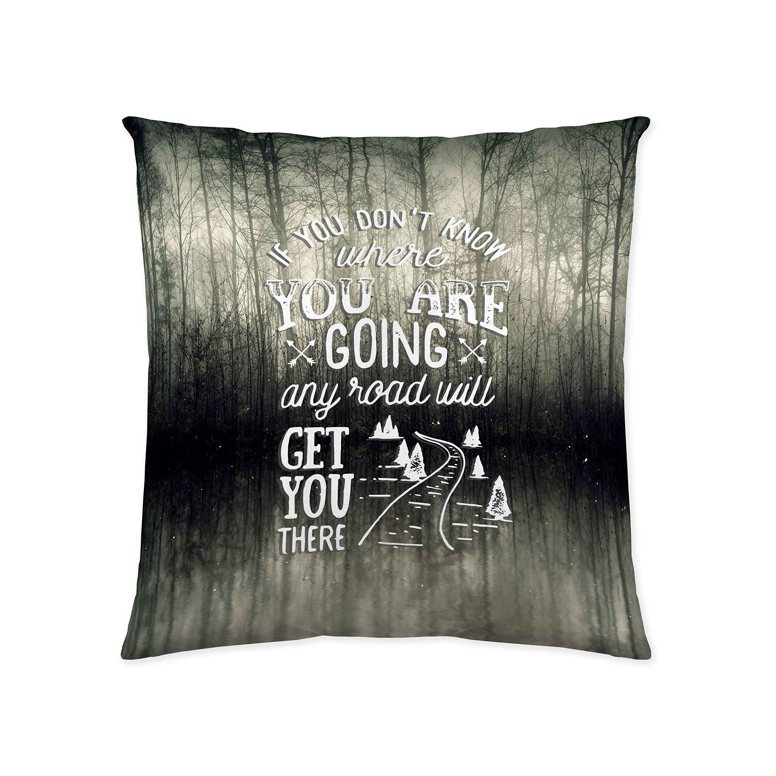 Euromoda Road Grey Cotton Cushion Cover without Filling