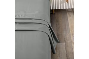 Toodou Hotel Quality 100% Microfiber Gray Queen Flat Sheet is Ultra Soft and Silky Touch, Breathable - The high tensile Strength Bed Top Sheet is Comfortable and Durable