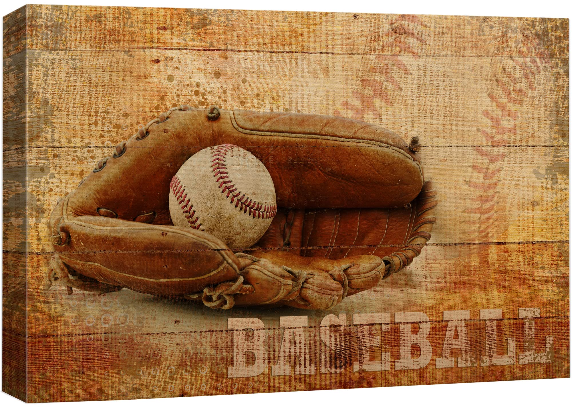 wall26 Canvas Print Wall Art Vintage Retro Baseball