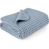 Konssy Waffle Baby Blanket - Soft & Cozy Nursery Swaddle Blanket, Lightweight Toddler Throw for Boys & Girls, Ideal for Wrapping(Blue)