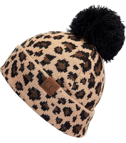 Amazon.com: XYIYI Soft Cheetah Knit Beanie Hat with Leopard  display picture 2