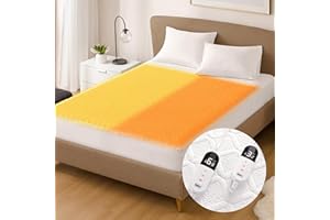 Queen Size Heated Mattress Pad - Degrees of Comfort Electric Bed Warmer with Dual Controllers, 6 Heating Levels, 10-Hour Auto Shut-Off, Breathable Air-Layer, 60"x80"