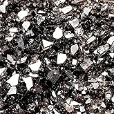 Goaste 12lbs Fire Pit Glass, 1/2 Inch Reflective Fire Glass, Decorative Tempered Glass Rocks for Fire Pit, Fire Table, Gas Fireplace, Safe for Outdoors and Indoors, High Luster Onyx Black