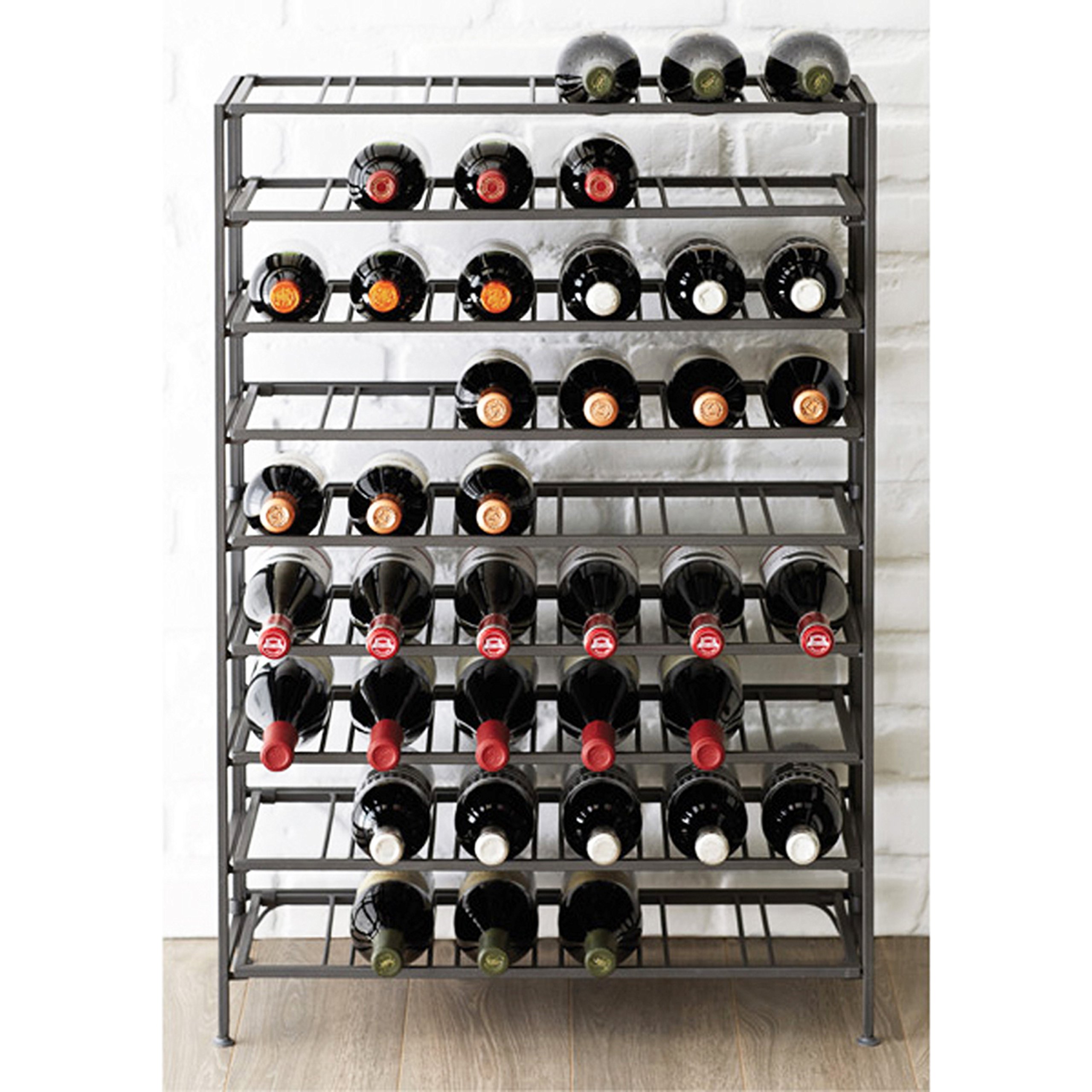 54 Bottle Connoisseurs Deluxe Large Foldable Gray Metal Wine Rack