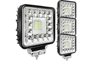 SAN YOUNG 4 Inch Cube LED Light Pods for Truck, 120W 10000lm 12V 24V LED Tractor Work Lights Fog Lights ATV UTV RV OTR Boat Golf Cart Off-Road LED Light Bar, 4 Pack Spot Beam