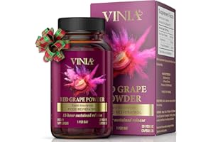 VINIA Piceid Resveratrol Supplement. Increases Blood Flow and Nitric Oxide. Blood Pressure and Heart Health Support | Antioxidant from Red Grapes | Non-GMO, 30 Count