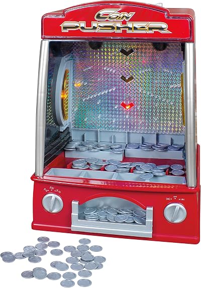 Global Gizmos Arcade Coin Pusher Game Red