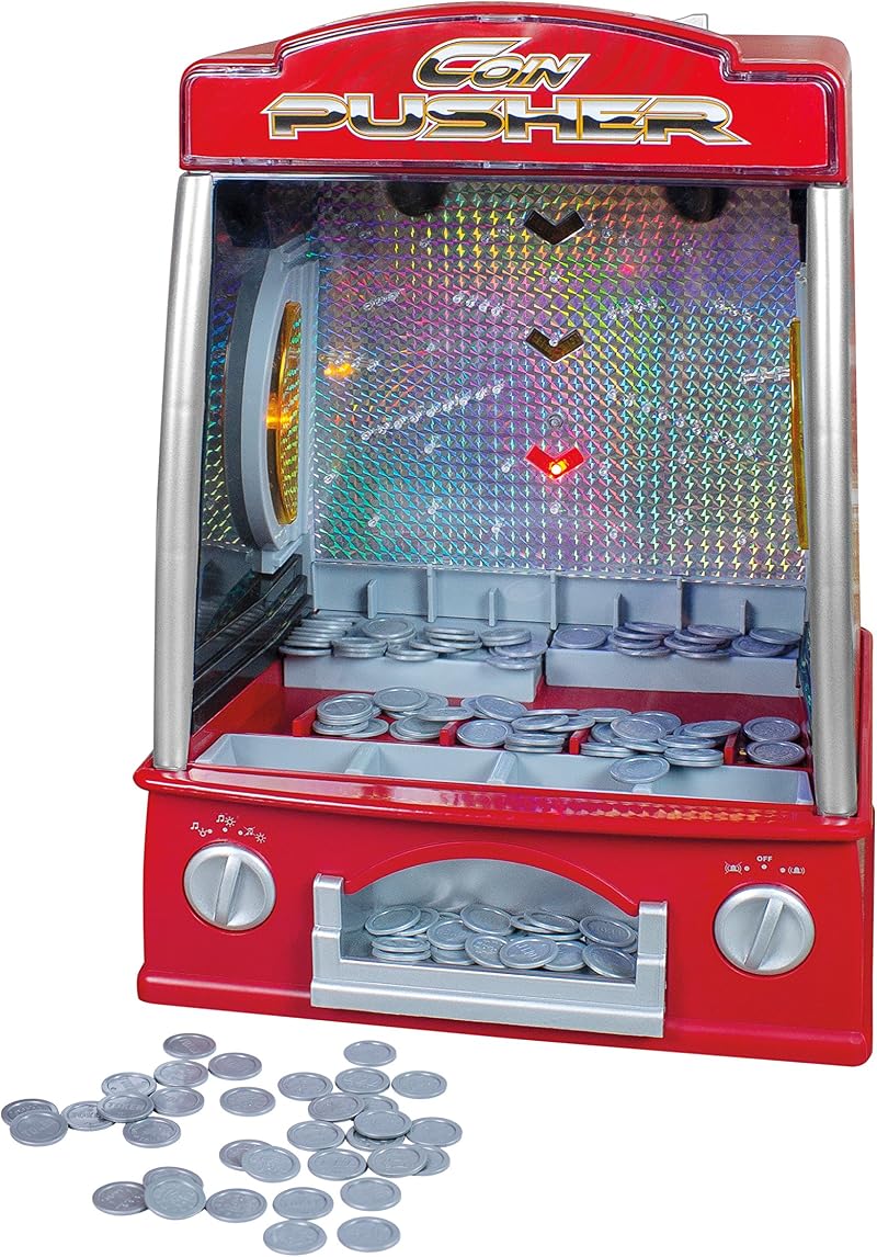 Global Gizmos Arcade Coin Pusher Game Red