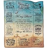 Ebmdsia Sister Gifts Blanket, Sister Birthday Gifts Ideas, Birthday Gifts for Sisters, Best Sisters Ever Gift for Women, Mothers Day Christmas Big Sis Gifts Soft Flannel Throw Blanket 60"X50"