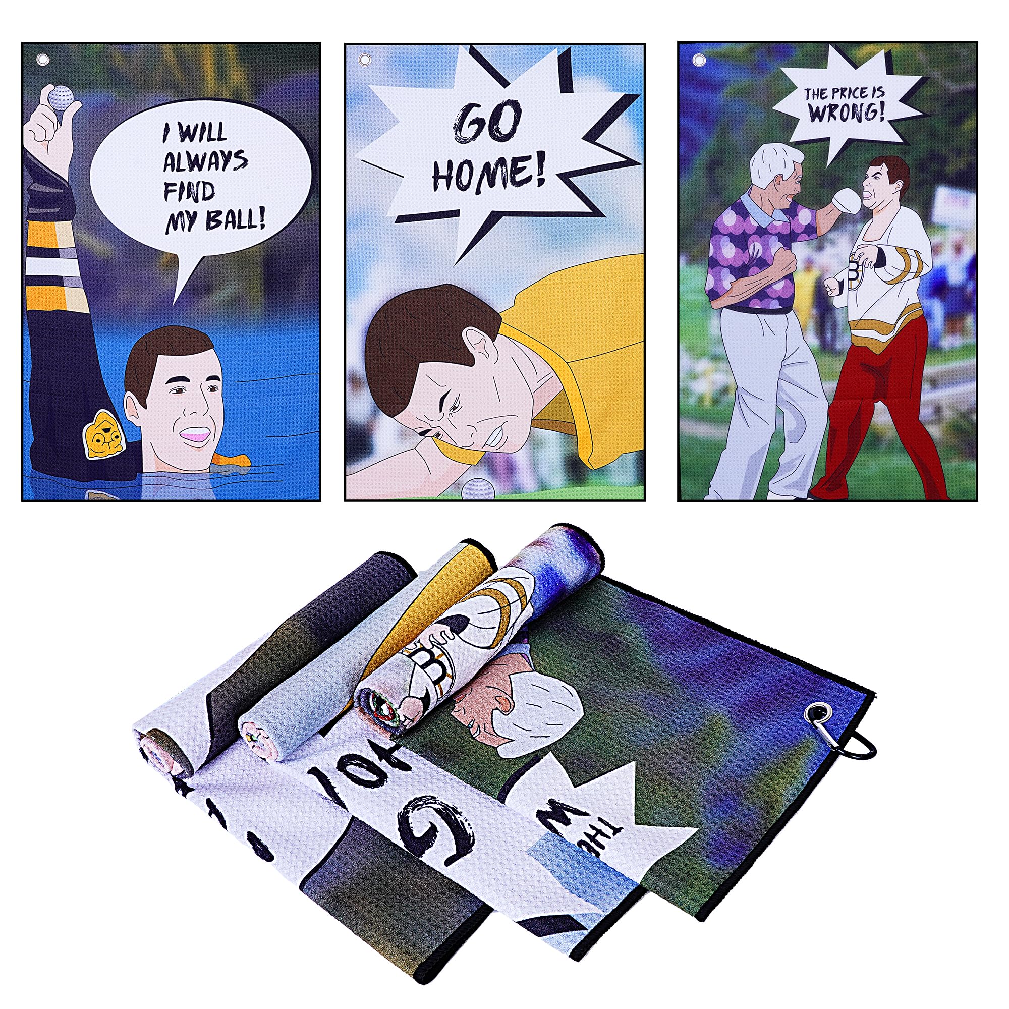 Photo 1 of DUNGGLE Golf Towel 3 Pcs Funny Golf Club Clean Set for Golf Bags with Clip, Funny Gifts for Golf Fans