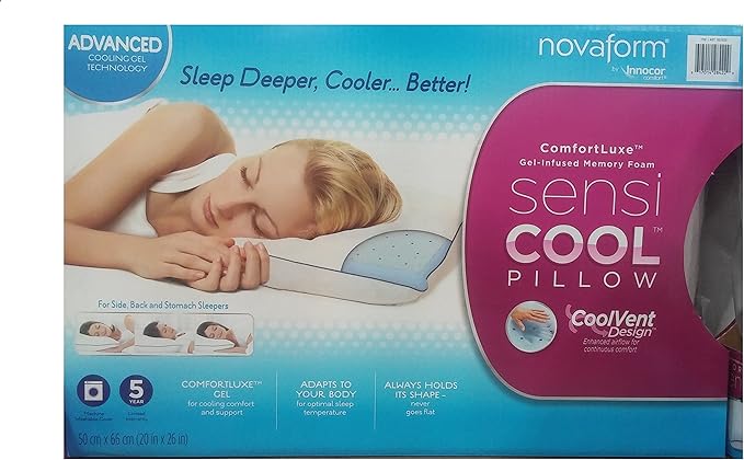Novaform Sensicool Gel Memory Foam Pillow 20 X 26 1 Count