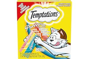Temptations Creamy Puree Adult Lickable Cat Treats with Chicken & Salmon & Tuna Variety Pack, 24 Pouches, 288g