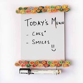 IVEI wooden Fridge magnets with a whiteboard and hooks - paper quilling