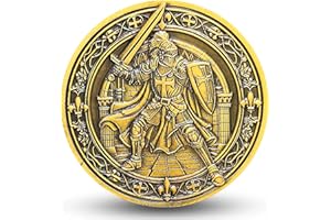 GIMILANG Knight's Valor Christian Challenge Coin with Inspirational Creed (Single Coin)