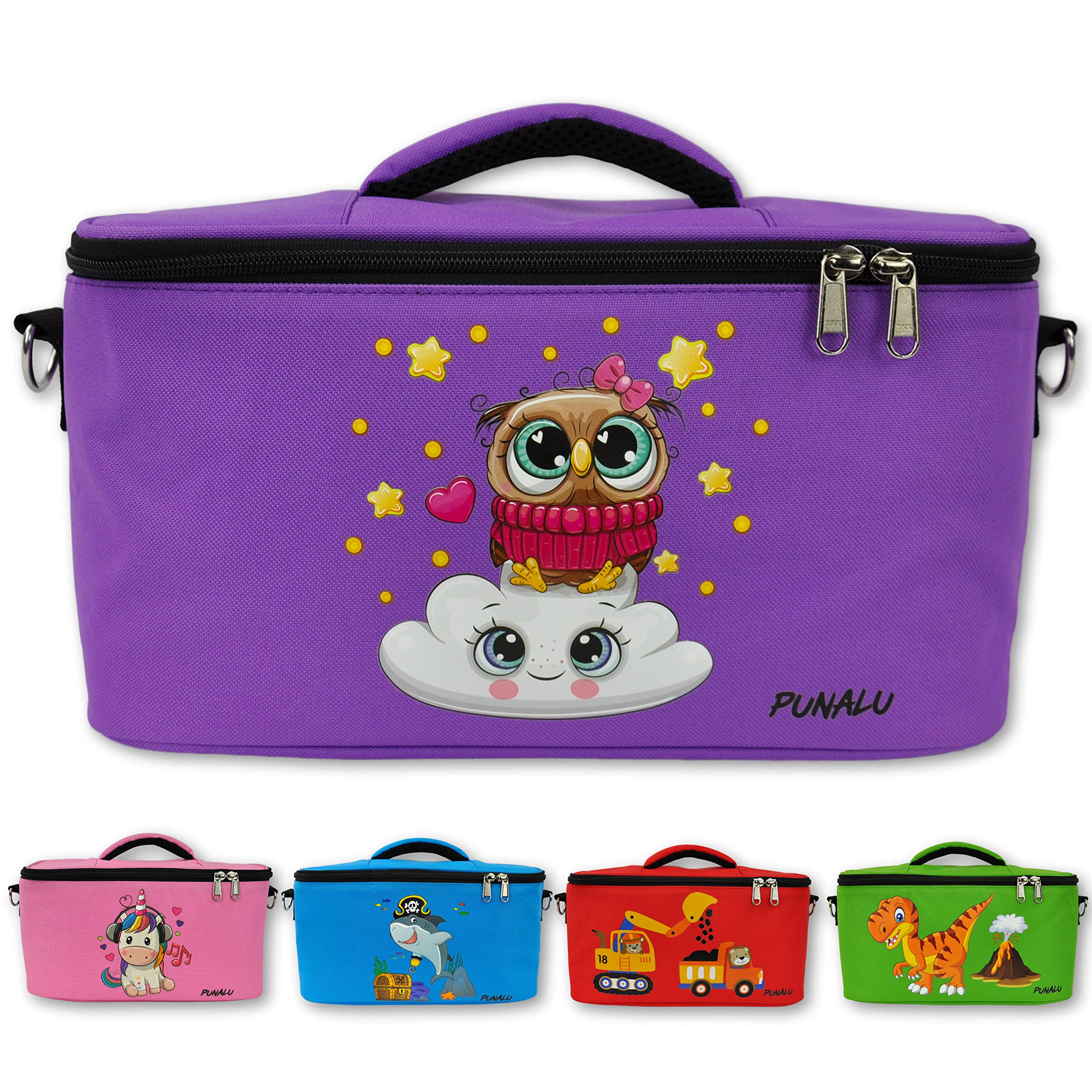 PUNALU Case for Toniebox, Space for 30 Tonies, Charger and Headphones Toniebox Bag (Owls Purple) โ image 1