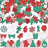 300 Pieces Christmas Glitter Foam Stickers - Assorted Santa, Snowflake, Tree, Bell, Gift, and Christmas Shape Foam Stickers Self-Adhesive for Kids Crafts DIY Winter Party Favor Supplies Decorations