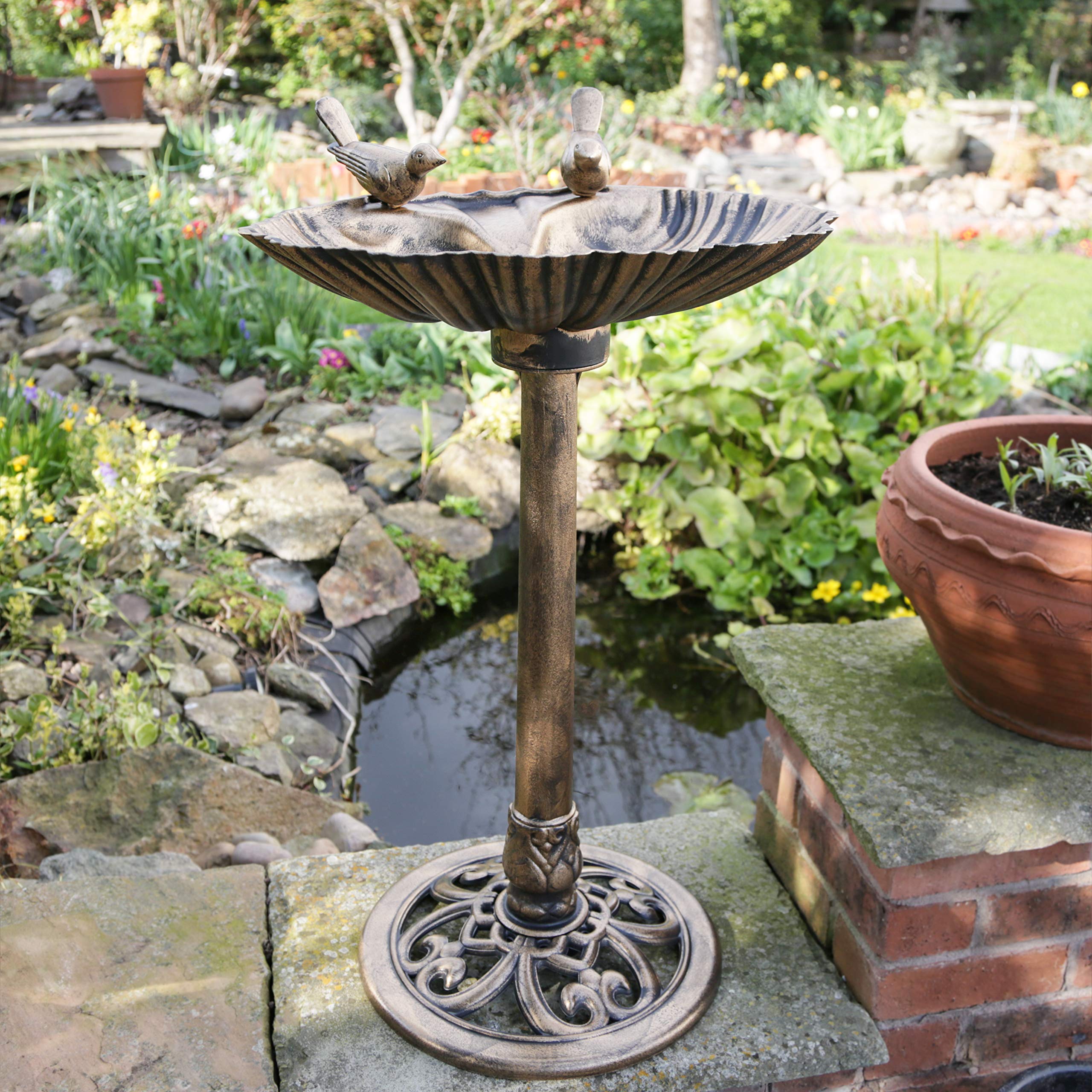 Kingfisher Bronze Effect Plastic Bird Bath Buy Online in Netherlands