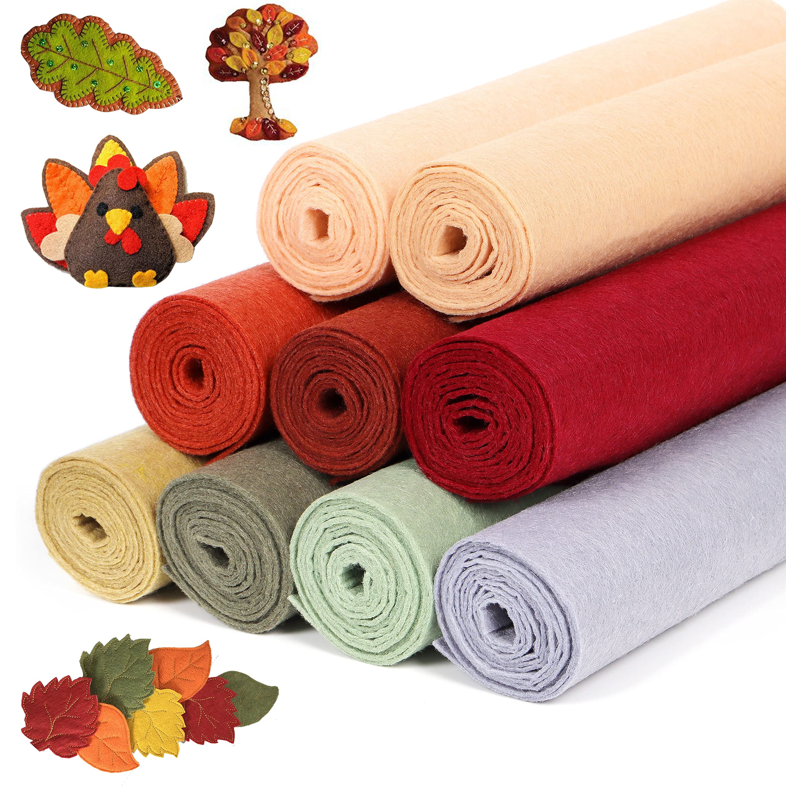 Fall Stiff Felt Sheets Bundle: LOTOFUN 9pcs