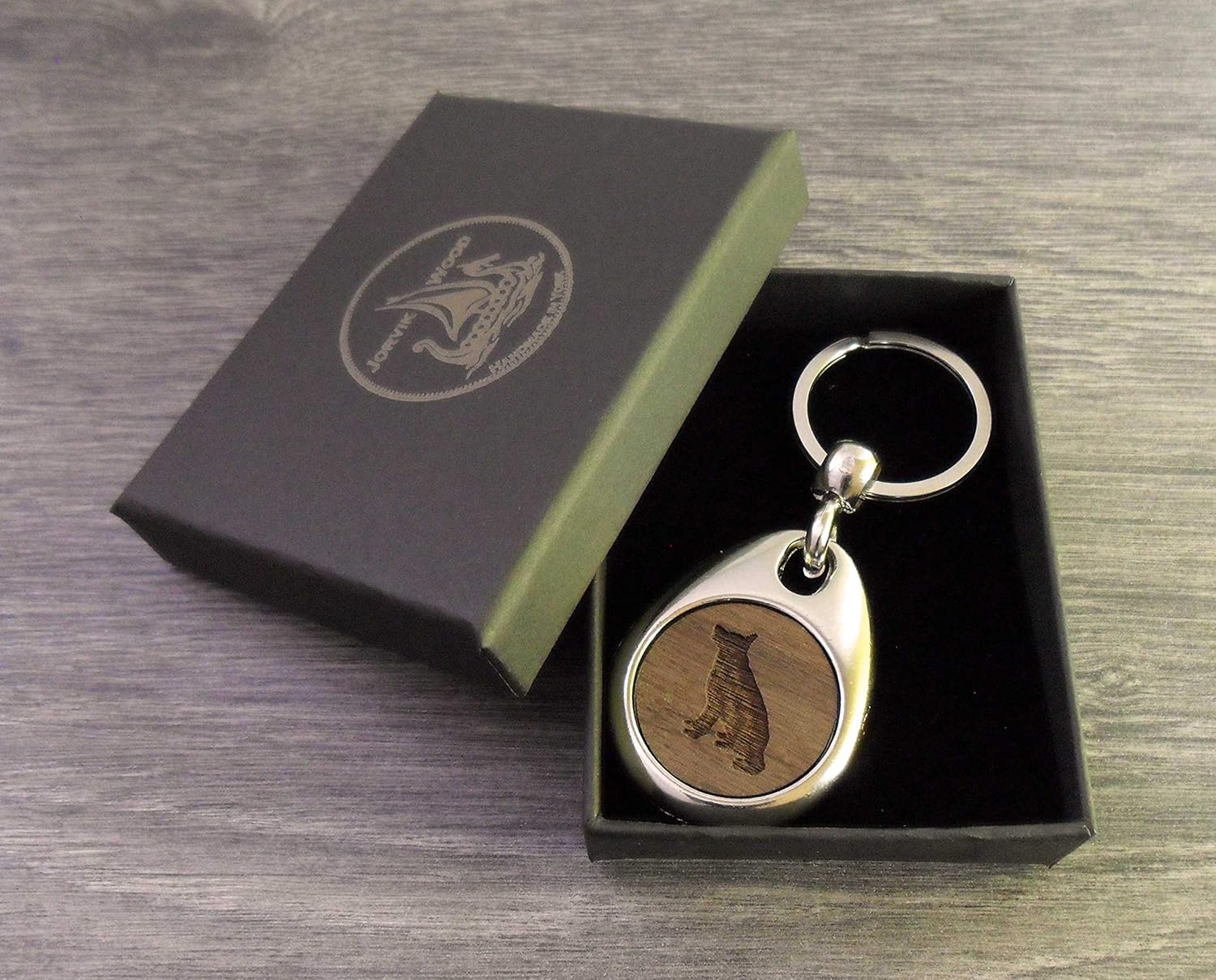 Jorvik Wood German Shepherd Design Wooden Keyring with Gift Box, Brown, 2 - Image 3