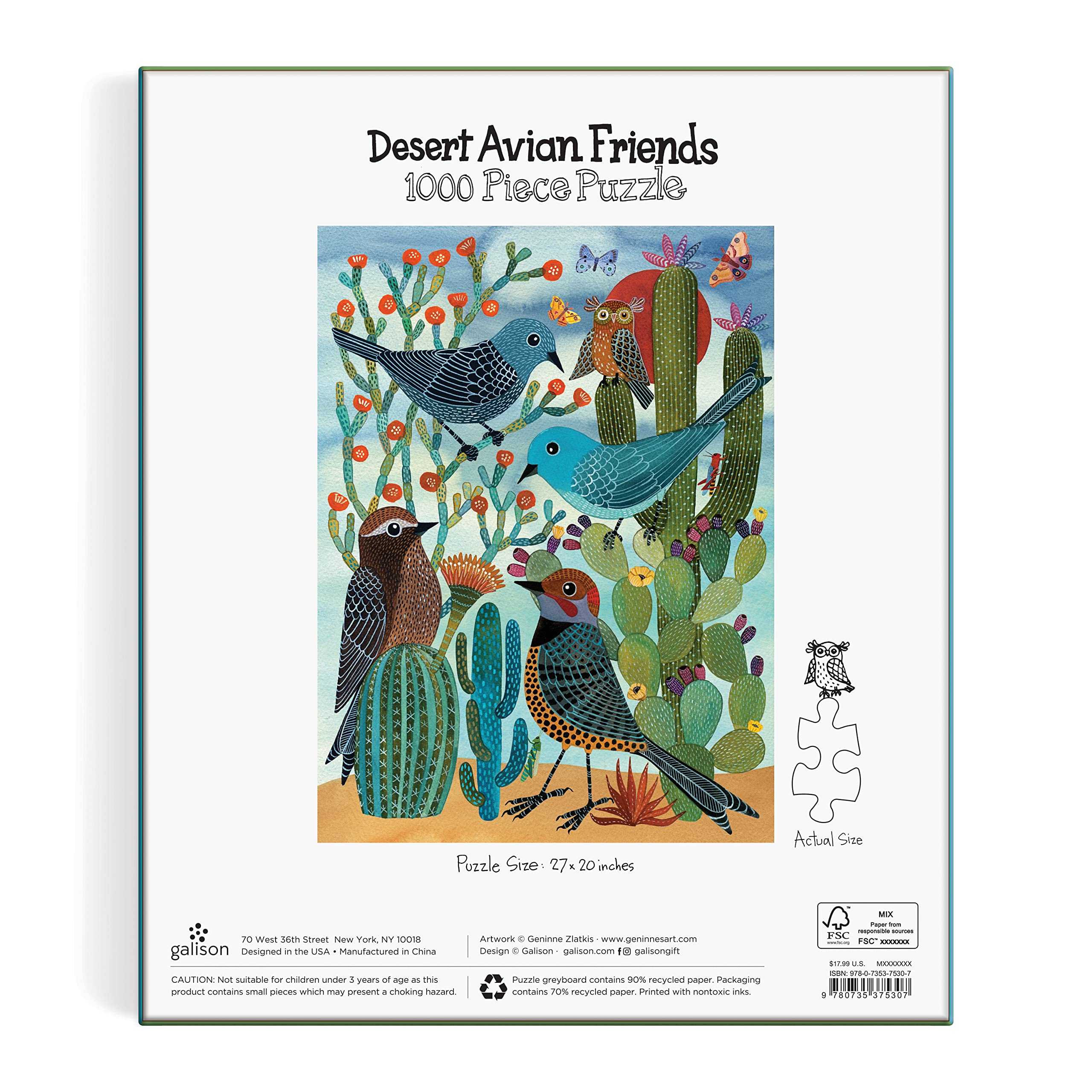 Galison Desert Avian Friends 1000 Piece Puzzle from Galison - 20