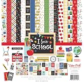 Echo Park I Love School Collection, 12x12 Double Sided Paper &amp; Sticker Kit | Themed Cardstock Craft Supplies for Scrapbooking, Journaling, Memory Book Making, Classroom Projects &amp; Crafts
