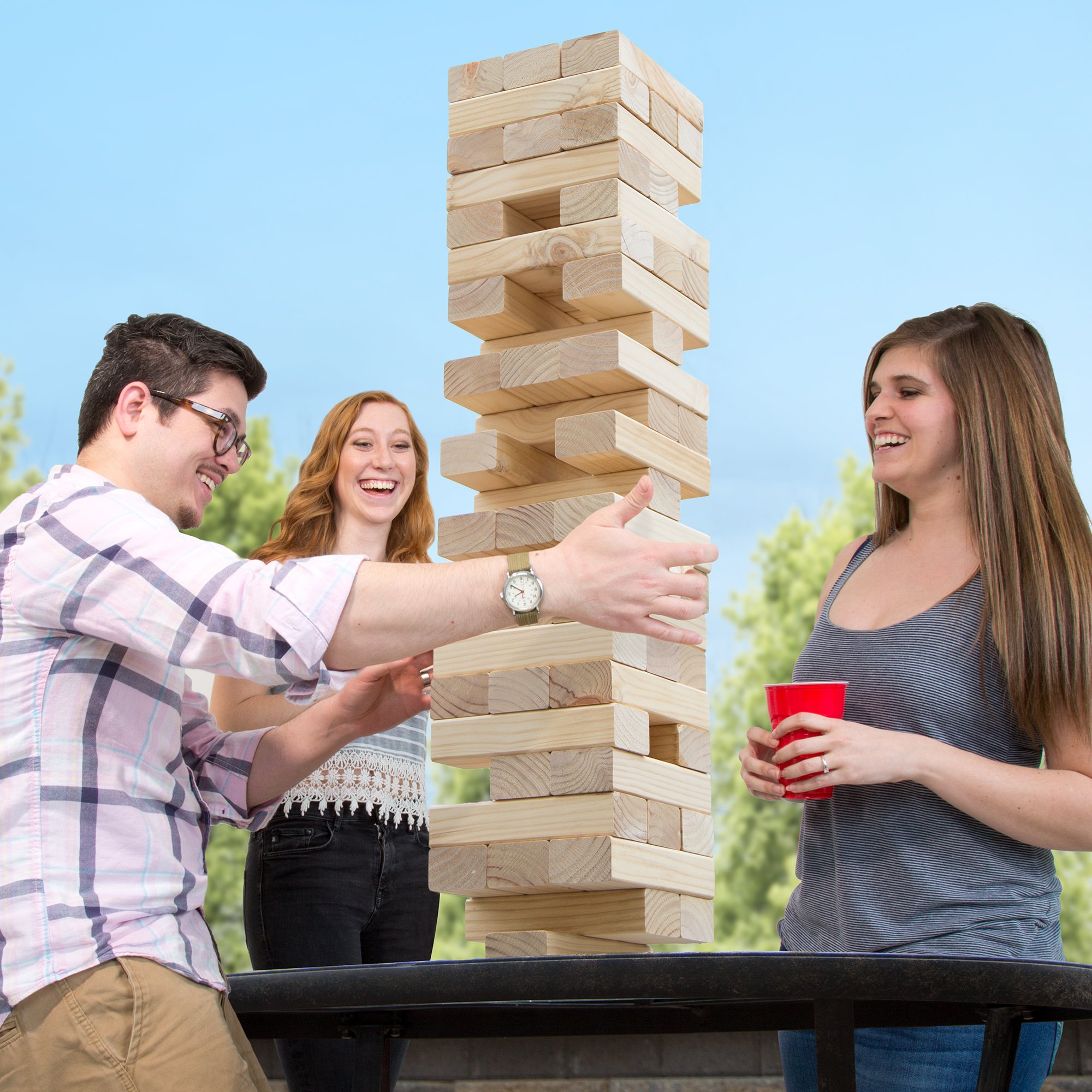 Buy Hey! Play! Classic Giant Wooden Blocks Tower Stacking Game