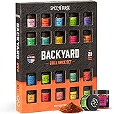 Grilling Spice Set Grill Seasoning Gifts, 20 Unique Spices and Seasonings Jars Gift Set, BBQ Gifts For Men, Dad, Husband, Father, Flavors Like Chili, Cajun, Garlic, Steak, Rub, Herbs, Blend and More