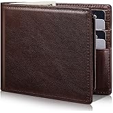 Artpaxy Mens Wallet Genuine Leather Bifold RFID Blocking Wallet for Men with 2 ID Windows 12 Card Holders 2 cash pockets 1 Gift Box