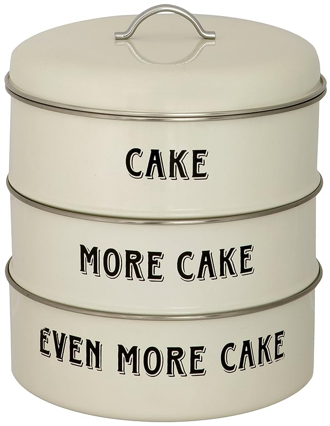 Maturi Set of Three Cream Containers, Even More Cake Storage Tin