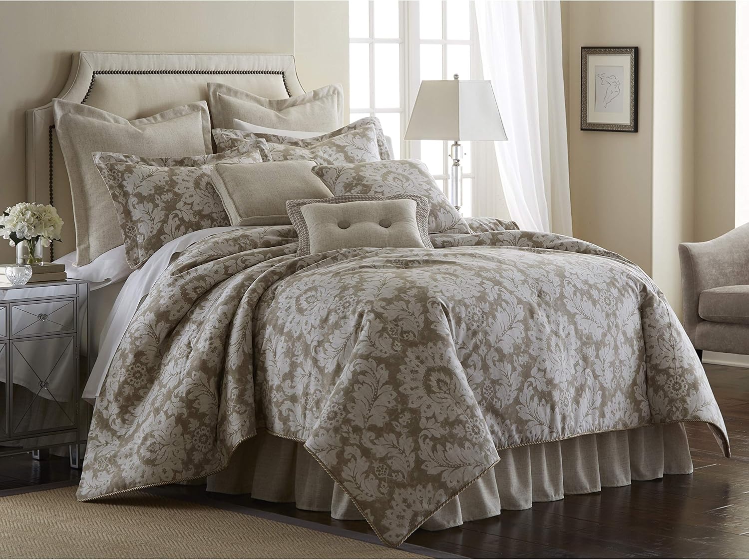 Amazon Com Sherry Kline Pchf Florentine Taupe 4 Piece Comforter