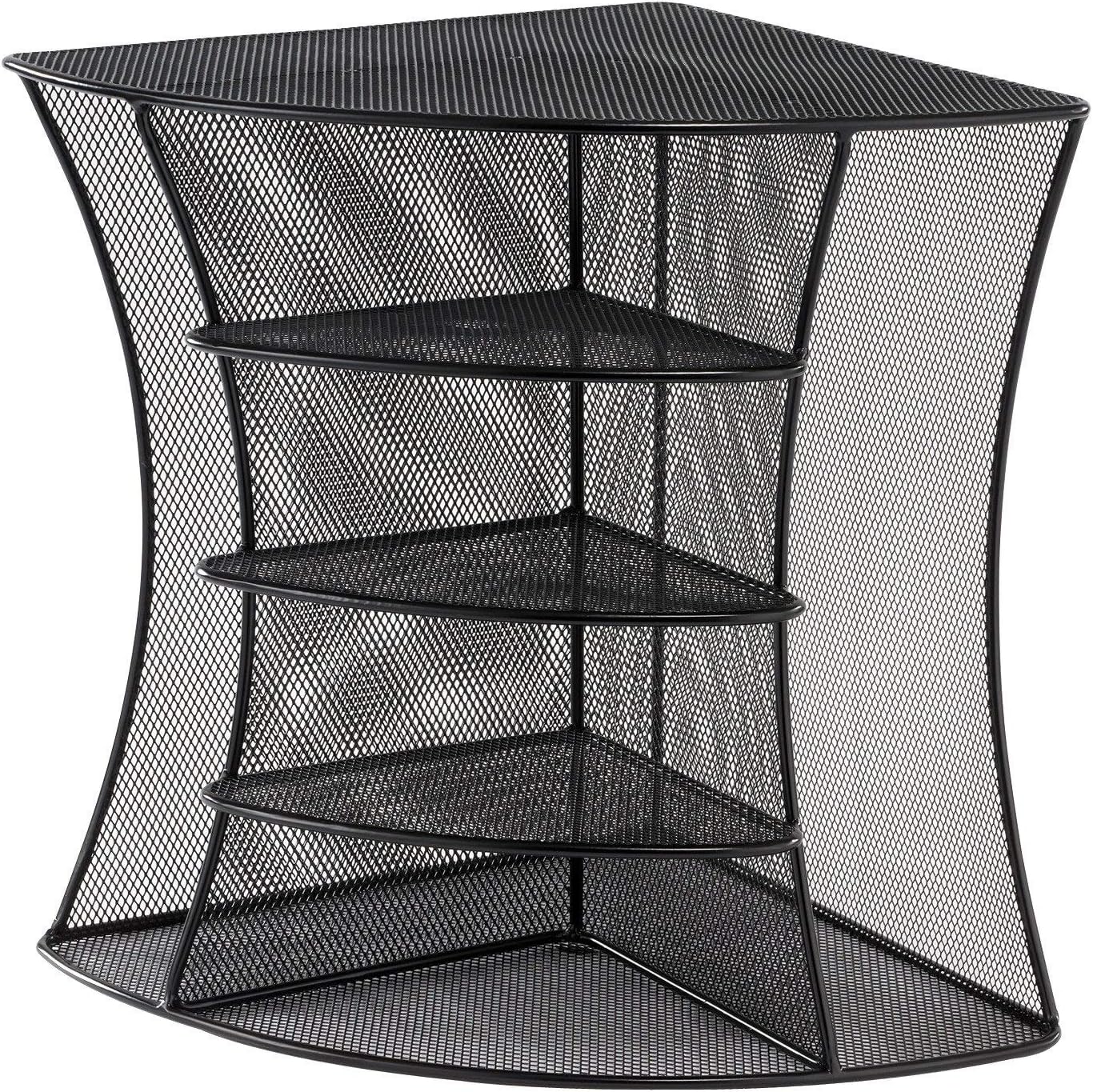 Safco Products Onyx Mesh Corner Organizer 3261BL, Black Powder Coat Finish, Durable Steel Mesh Construction, Space-Saving Functionality : Literature Organizers : Office Products