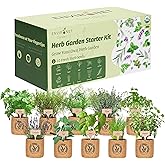Environet 10 Indoor Herb Garden Kit- Burlap Pots, Organic Seeds, Herb Garden Planter Indoor Kit, Easy Window & Kitchen Herbs Growing Kit, Cilantro, Basil, Sage, Oregano, Parsley, Dill, Chives etc.