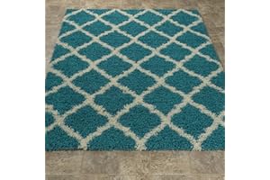 Ottomanson 5'3" x 7' Shaggy Area Rug - Plush & Cozy Carpet for Bedroom, Living Room & Nursery - Non Shedding & Durable for High-Traffic Areas, Beige/Ivory