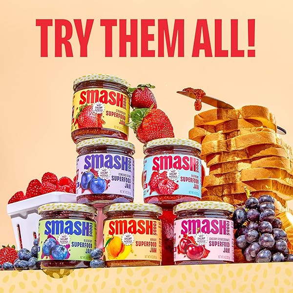 SMASH FOODS FRUIT JAM | SUBTLY SWEET KETO JAM MADE WITH UPCYCLED BERRIES AND OTHER SIMPLE INGREDIENTS | LOW-CALORIE, PALEO, SUPERFOOD FRUIT JAM NO SUGAR ADDED (APRICOT, 1 JAR)