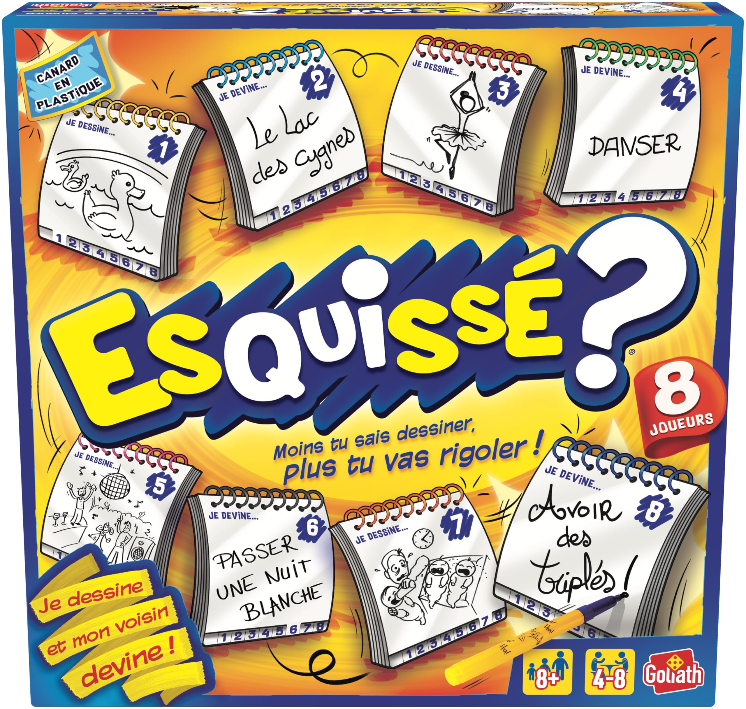 Goliath Esquissé (French Version), Board Game from 8 Years - Guess Your Drawing to Your Neighbor - Includes Notebooks for Drawing