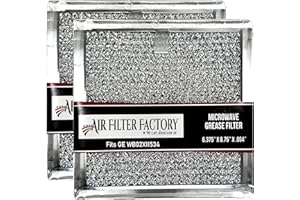 Air Filter Factory Grease Filter WB02X11534 Replacement For GE Microwave Oven Aluminum Grease Mesh Filter 6.81" X 6.34" Over The Range Kitchen Oven Vent 2-Pack