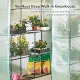 VonHaus Walk In Greenhouse with 8 Shelves Roll Up Door 193x143x143cm view 3