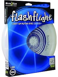 Nite Ize Flashflight LED Light Up Flying Disc, Glow in the Dark for Night Games