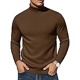 EKLENTSON Men's Turtleneck Sweaters Knitted Pullover Long Sleeve Lightweight Slim Fit Sweater Fall Winter