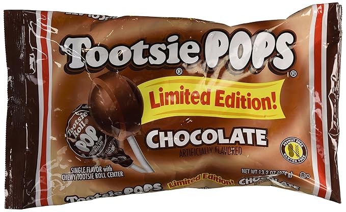 Amazon Com Tootsie Pops Limited Edition Chocolate Pops 13 2 Oz Suckers And Lollipops Grocery Gourmet Food
