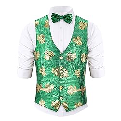 Pixiemain Unisex Green Sequin Vest For St.Patricks