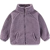Toddler Kids Sherpa Fleece Jacket Baby Boys Girls Zipper Overcoat Thick Warm Outerwear 1-6Y