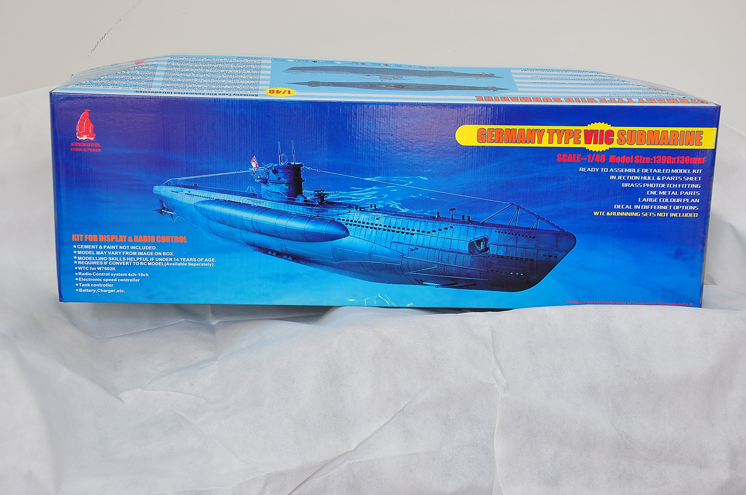 ARKMODEL 1:48 Sous-marin U31 Type 212A – Kit Complet Avec WTC Pompe – Coque FRP/ABS – 1165 Mm – Modélisme RC Ou Statique