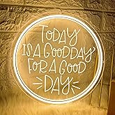 Neon Signs Today Is A Good Day for A Good Day LED Dimmable Neon Light Sign Neon Wall Decor Signs for Bachelorette Party Engagement Party First Birthday Favors Wedding Anniversary for Party Home Wall Wedding Decoration Art Gift