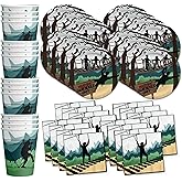 Zip Line Birthday Party Supplies - Ropes Course Adventure Birthday Supplies - Tableware Set Includes Plates Napkins Cups - Kit for 16