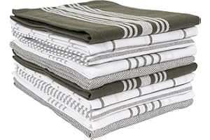 KAF Home Soho Kitchen Dish Towels - Set of 10, 18 x 28 Inch (Olive)